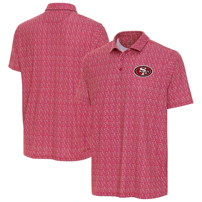 Men's Antigua Scarlet San Francisco 49ers Botanic Polo