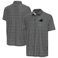 Men's Antigua Black Carolina Panthers Botanic Polo