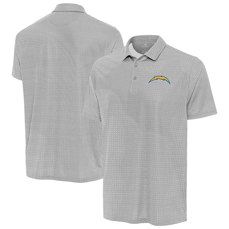 Men's Antigua Gray Los Angeles Chargers Mosaic Polo