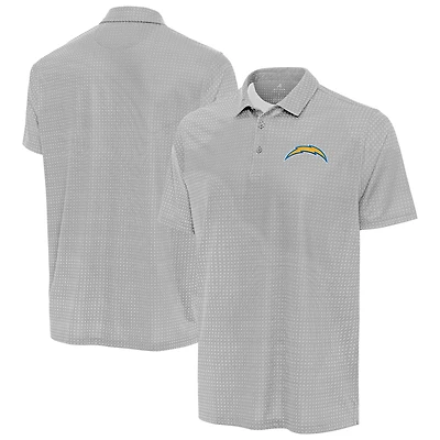 Men's Antigua Gray Los Angeles Chargers Mosaic Polo