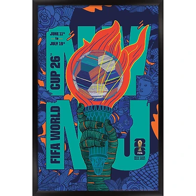 FIFA World Cup 2026 New York, New Jersey 22.375" x 34" Framed Poster