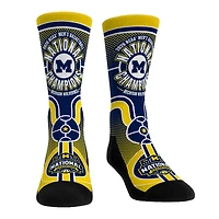 Unisex Rock Em Socks  Navy Michigan Wolverines 2026 NCAA Men's Basketball National Champions Lockup Crew Socks