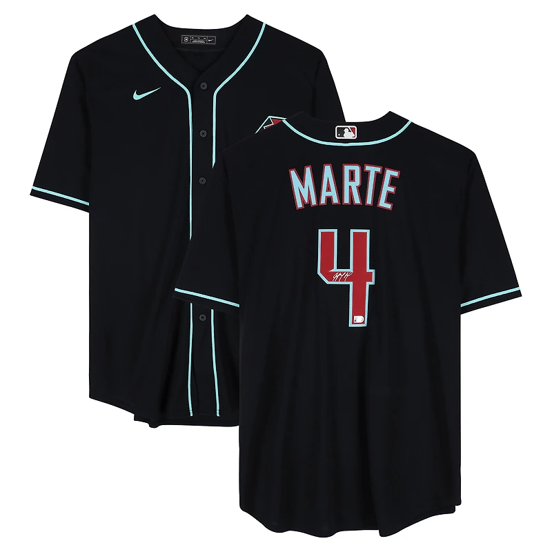 Ketel Marte Arizona Diamondbacks Autographed Black Nike Replica Jersey
