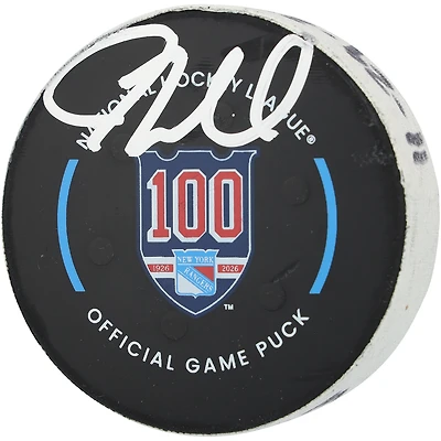 J.T. Miller New York Rangers Autographed Game-Used Goal Puck from November 29, 2025 vs. Tampa Bay Lightning