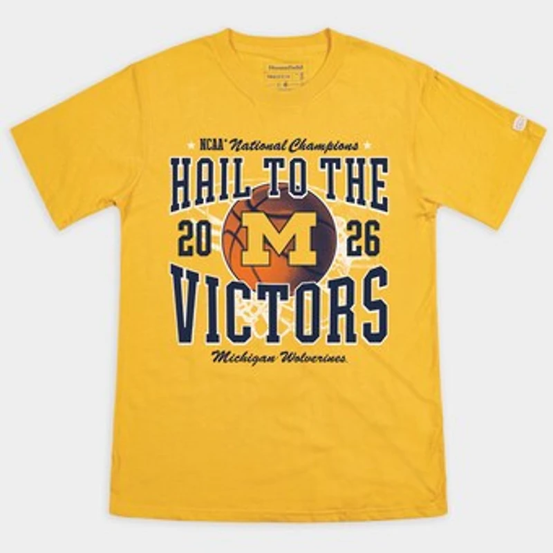 Unisex Homefield Maize Michigan Wolverines 2026 NCAA Men's Basketball National Champions Local T-Shirt