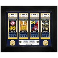 Highland Mint Michigan Wolverines 2026 NCAA Men's Basketball National Champions 12" x 15" Road to the Championship Ticket Collection Photo Mint