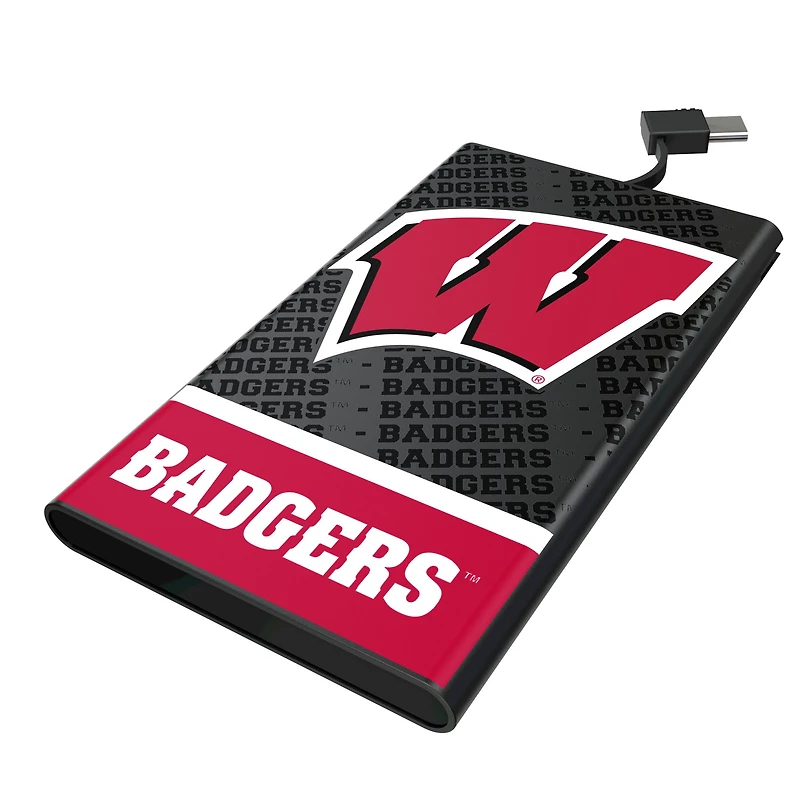 Keyscaper Wisconsin Badgers Endzone Plus 5000mAh Flat Powerbank