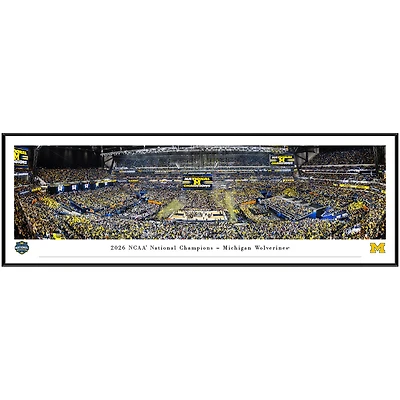 Michigan Wolverines 2026 NCAA Men's Basketball National Champions 13.5'' x 39'' Standard Framed Panoramic
