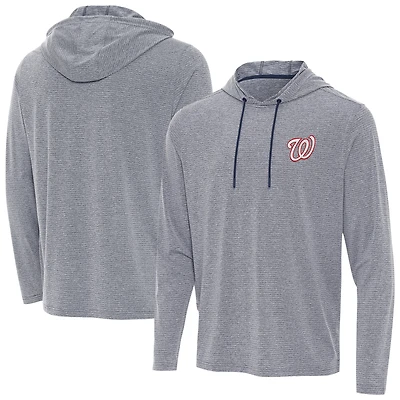 Men's Antigua Heather Navy Washington Nationals Changeover Hoodie