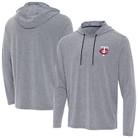 Men's Antigua Heather Navy Minnesota Twins Changeover Hoodie