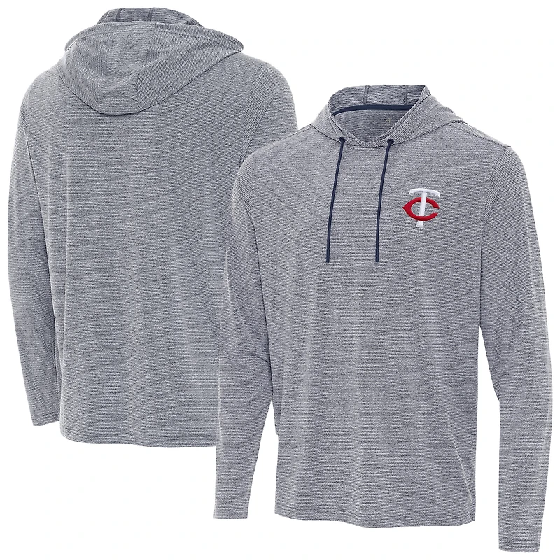 Men's Antigua Heather Navy Minnesota Twins Changeover Hoodie