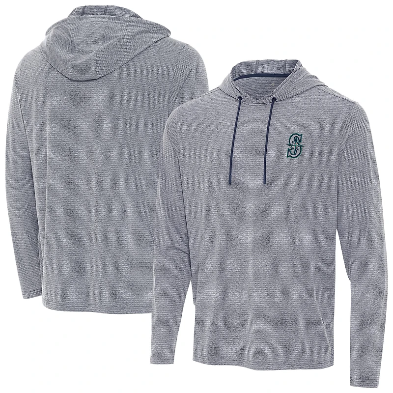 Men's Antigua Heather Navy Seattle Mariners Changeover Hoodie