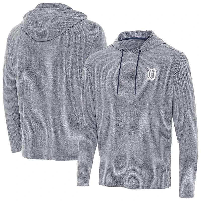 Men's Antigua Heather Navy Detroit Tigers Changeover Hoodie