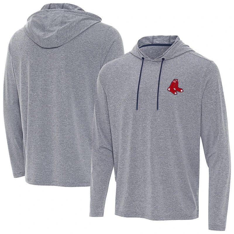 Men's Antigua Heather Navy Boston Red Sox Changeover Hoodie