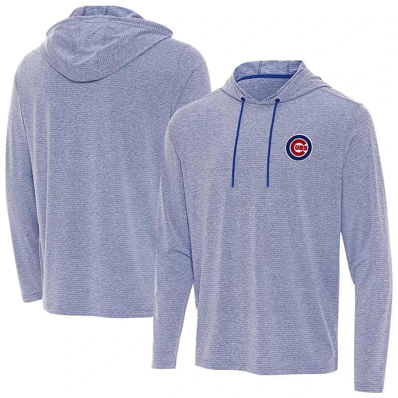 Men's Antigua Heather Royal Chicago Cubs Changeover Hoodie