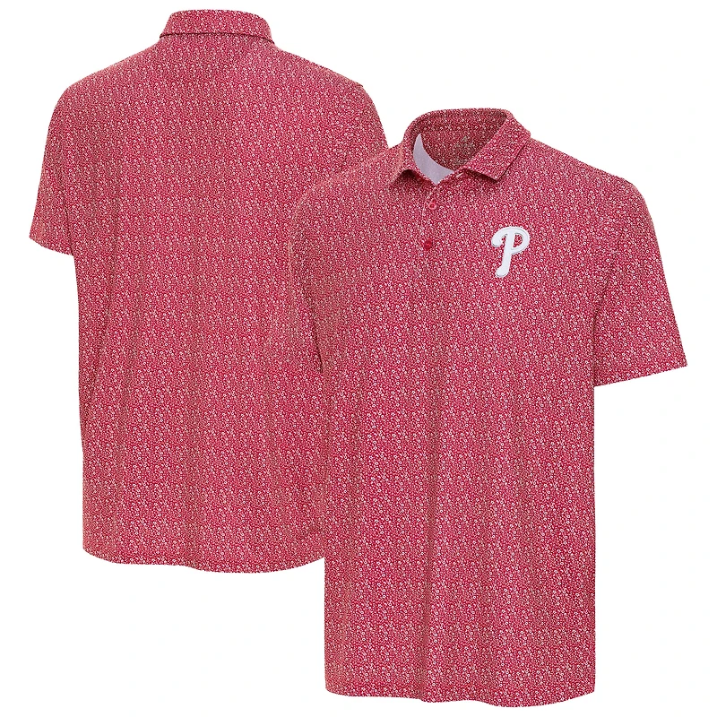 Men's Antigua Red Philadelphia Phillies Botanic Polo