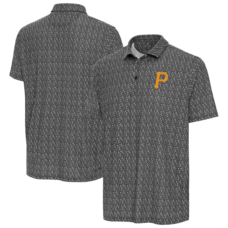 Men's Antigua Black Pittsburgh Pirates Botanic Polo