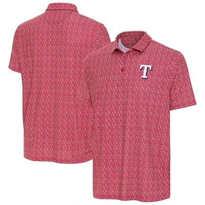 Men's Antigua Red Texas Rangers Botanic Polo