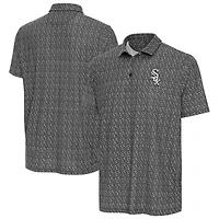 Men's Antigua Black Chicago White Sox Botanic Polo