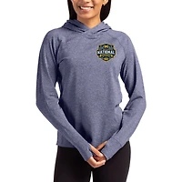 Women's Cutter & Buck Heather Navy Michigan Wolverines 2026 NCAA Men's Basketball National Champions Adapt Knit Recycled Raglan Hoodie