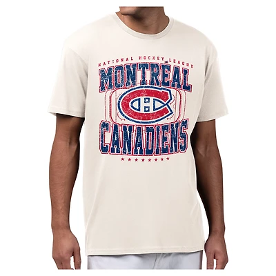 Men's Starter Cream Montreal Canadiens Distressed Rink T-Shirt