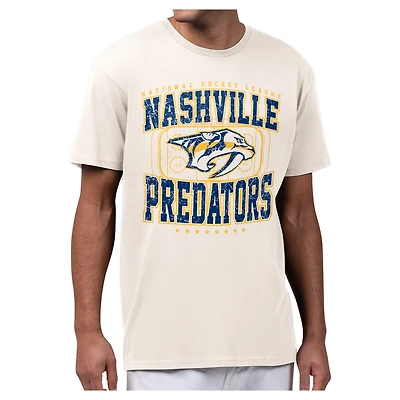 Men's Starter Cream Nashville Predators Distressed Rink T-Shirt