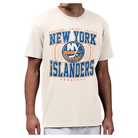 Men's Starter Cream New York Islanders Distressed Rink T-Shirt