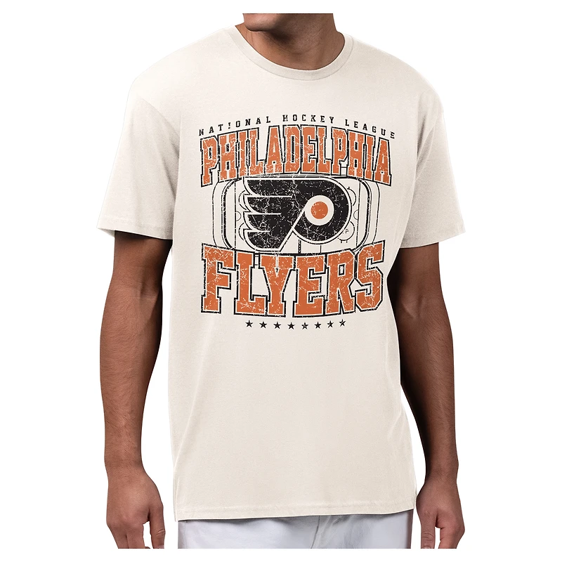Men's Starter Cream Philadelphia Flyers Distressed Rink T-Shirt