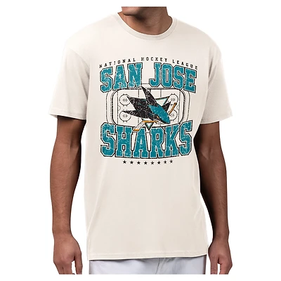 Men's Starter Cream San Jose Sharks Distressed Rink T-Shirt