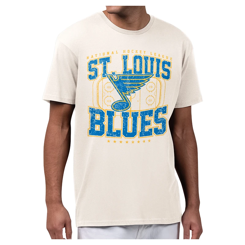 Men's Starter Cream St. Louis Blues Distressed Rink T-Shirt