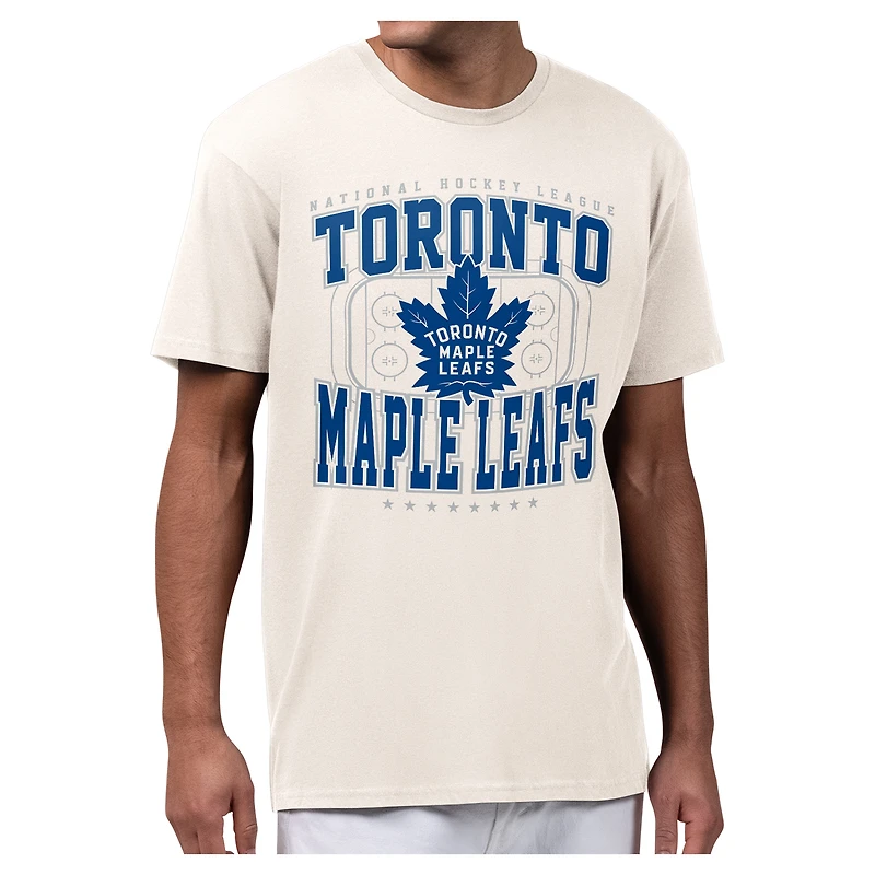 Men's Starter Cream Toronto Maple Leafs Distressed Rink T-Shirt