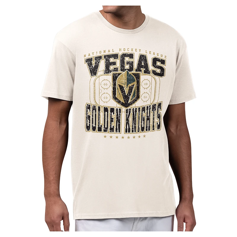 Men's Starter Cream Vegas Golden Knights Distressed Rink T-Shirt