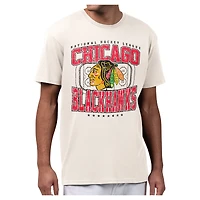 Men's Starter Cream Chicago Blackhawks Distressed Rink T-Shirt