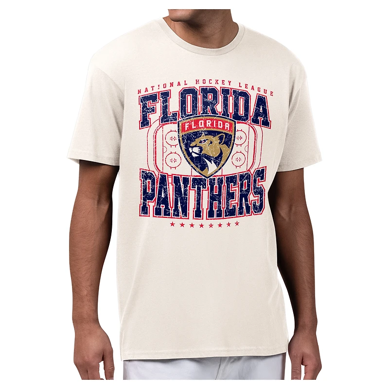 Men's Starter Cream Florida Panthers Distressed Rink T-Shirt
