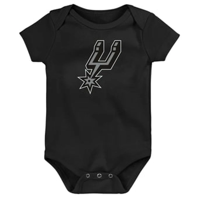 Newborn Outerstuff  Black San Antonio Spurs Primary Logo Bodysuit