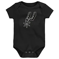 Newborn Outerstuff  Black San Antonio Spurs Primary Logo Bodysuit