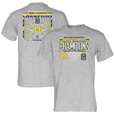 Unisex Blue 84  Gray Michigan Wolverines 2026 NCAA Men's Basketball National Champions Bracket T-Shirt