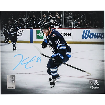 Kyle Connor Winnipeg Jets Autographed 8" x 10" Blue Jersey Celebration Spotlight Photograph