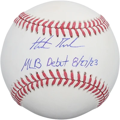 Hunter Goodman Colorado Rockies Autographed Baseball with "MLB Debut 8/27/23" Inscription