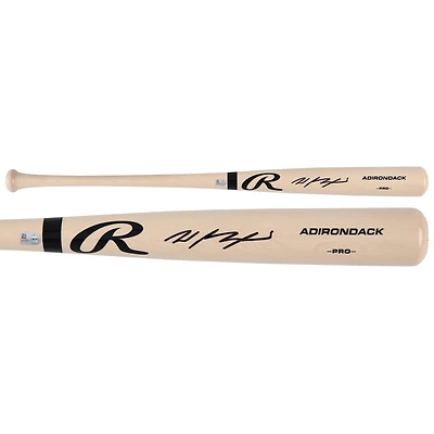Wyatt Langford Texas Rangers Autographed Blonde Rawlings Pro Bat