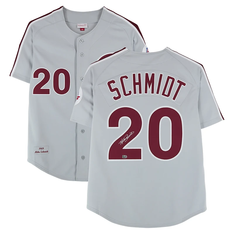 Mike Schmidt Philadelphia Phillies Autographed Gray Mitchell & Ness Authentic Jersey