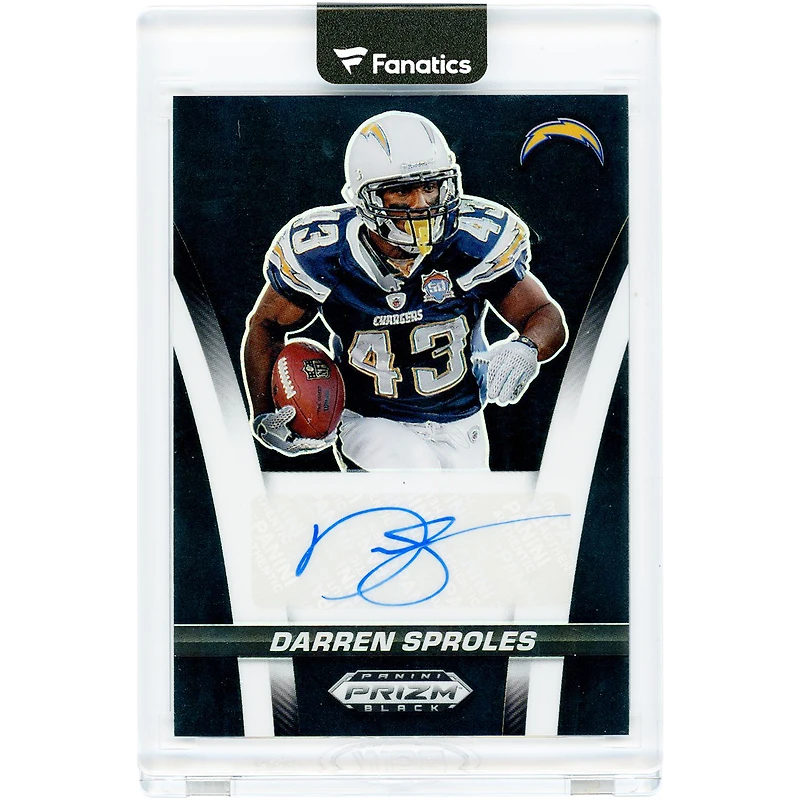 Darren Sproles San Diego Chargers Autographed 2025 Panini Prizm Black Prizm Flashback Signatures #FS-DSS #1/1 Card