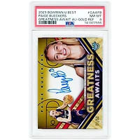 Paige Bueckers UConn Huskies Autographed 2023 Bowman U Best Gold Refractor Greatness Awaits #GAA-PB #1/50 PSA Authenticated 8 Card