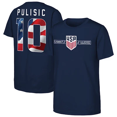 Youth Outerstuff Christian Pulisic Navy USMNT Full Flag Name & Number T-Shirt