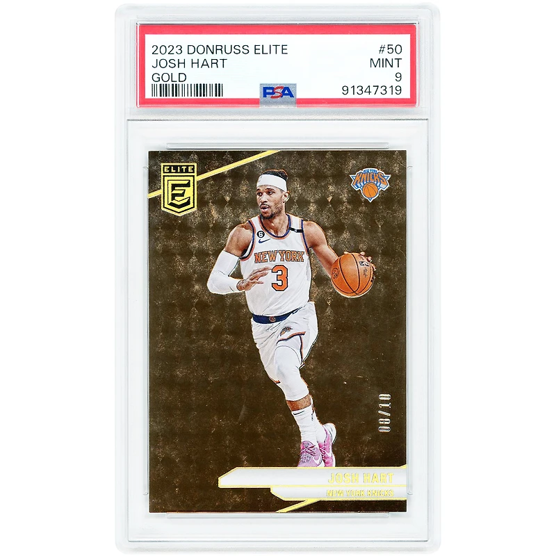 Josh Hart New York Knicks 2023-24 Panini Donruss Elite Gold #50 #8/10 PSA Authenticated 9 Card