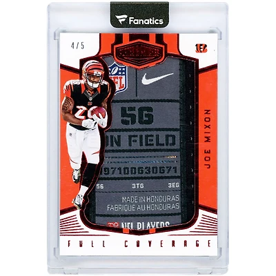 Joe Mixon Cincinnati Bengals 2017 Panini Plates & Patches Red Full Coverage Laundry Tag Jumbo Relic #FC-21 #4/5 Card