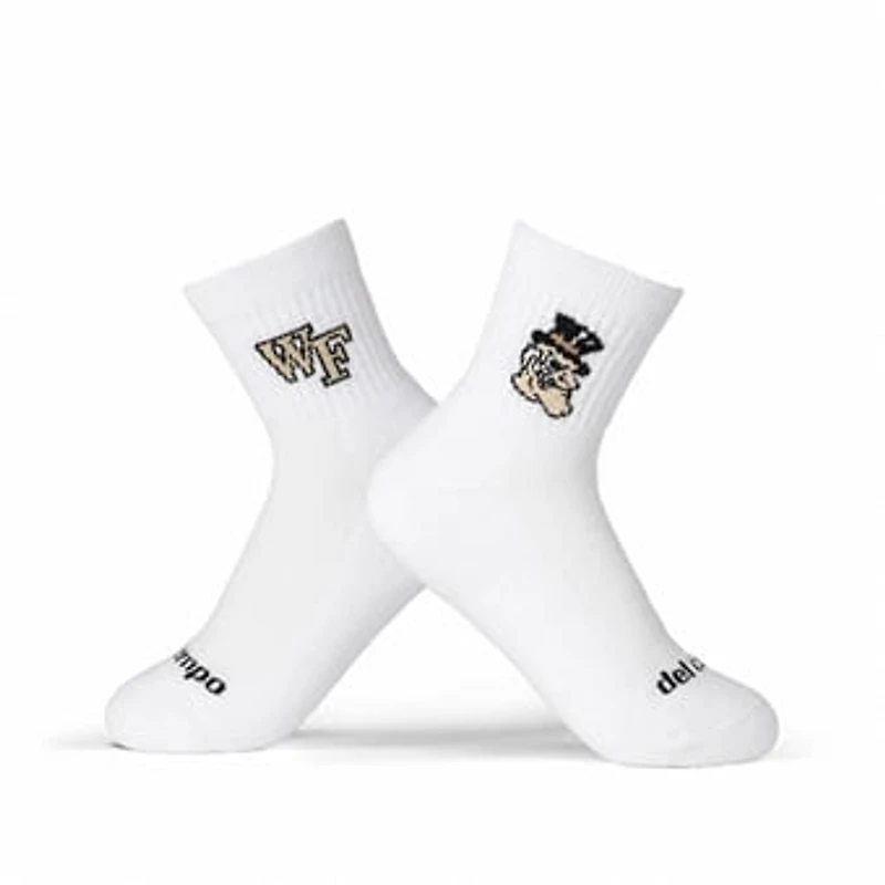 Unisex Del Campo White Wake Forest Demon Deacons Quarter-Length Socks