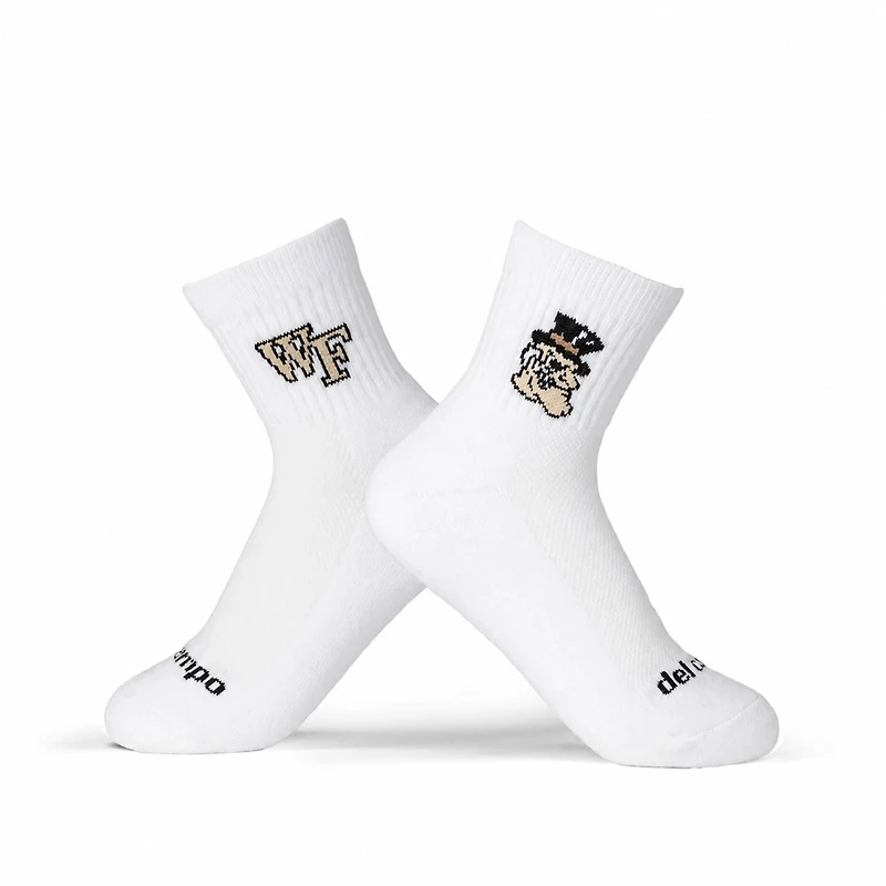 Unisex Del Campo White Wake Forest Demon Deacons Quarter-Length Socks