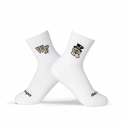 Unisex Del Campo White Wake Forest Demon Deacons Quarter-Length Socks