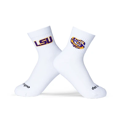 Unisex Del Campo White LSU Tigers Quarter-Length Socks